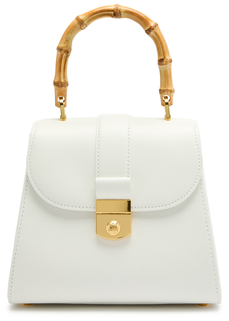 Veronica Beard Bamboo Leather top Handle bag - Off White - One Size