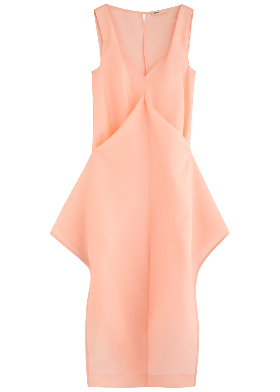 Khaite Kenith Folded Silk-gazer Maxi Dress - Pink Light