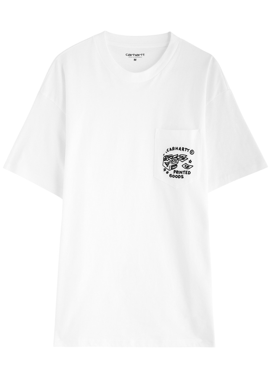 Carhartt Wip Fragments Embroidered Cotton T-shirt – White – S Carhartt Wip Fragments Embroidered Cotton T-shirt – White – S