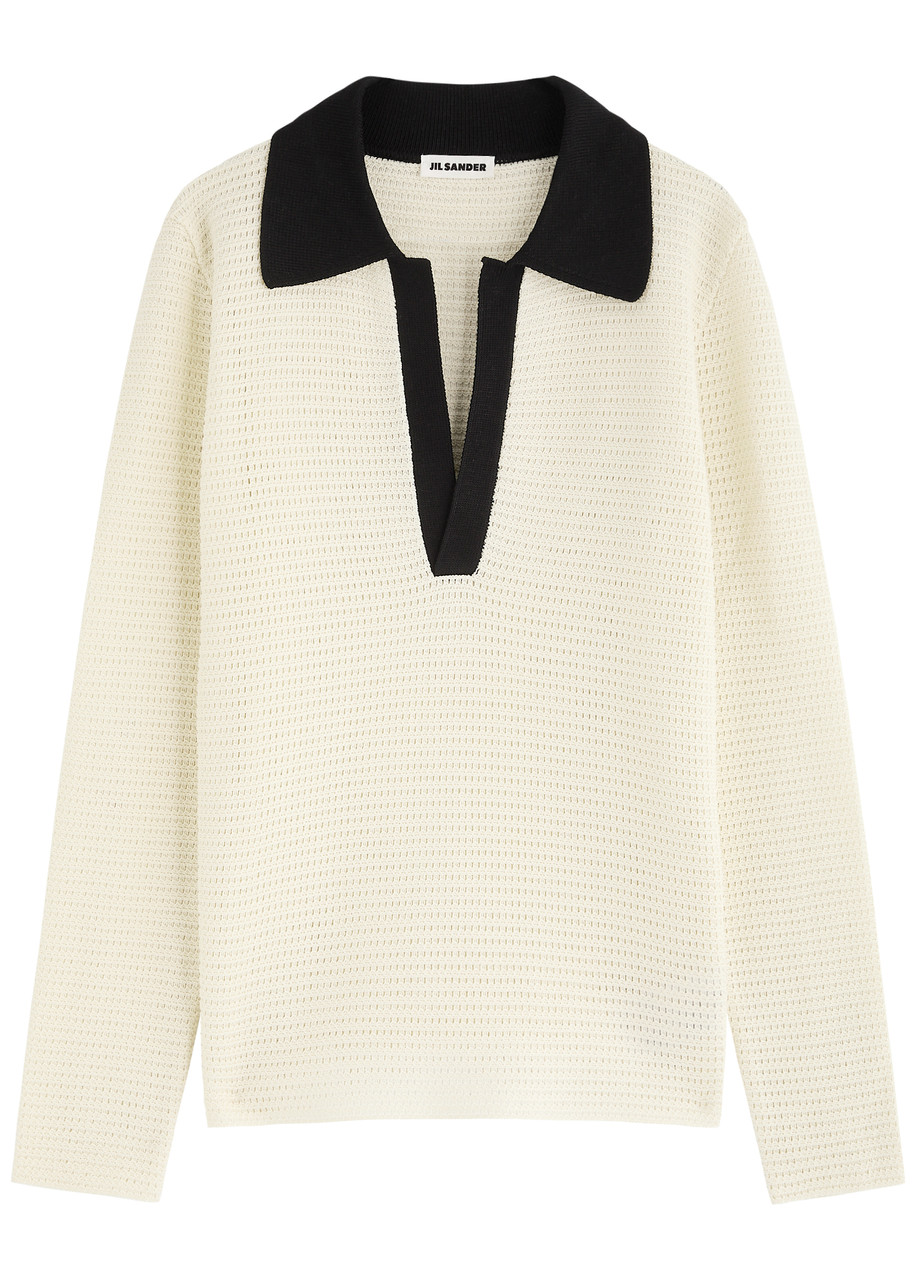 Jil Sander Cotton-knit Polo Jumper - Off White - 52 (IT52 / XL)