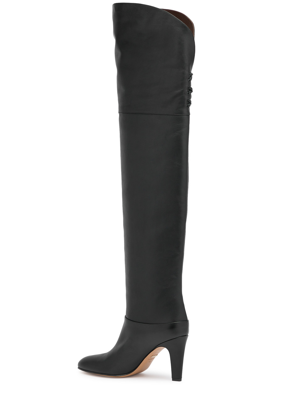 Chloé Eve Leather Over-the-knee Boots In Black