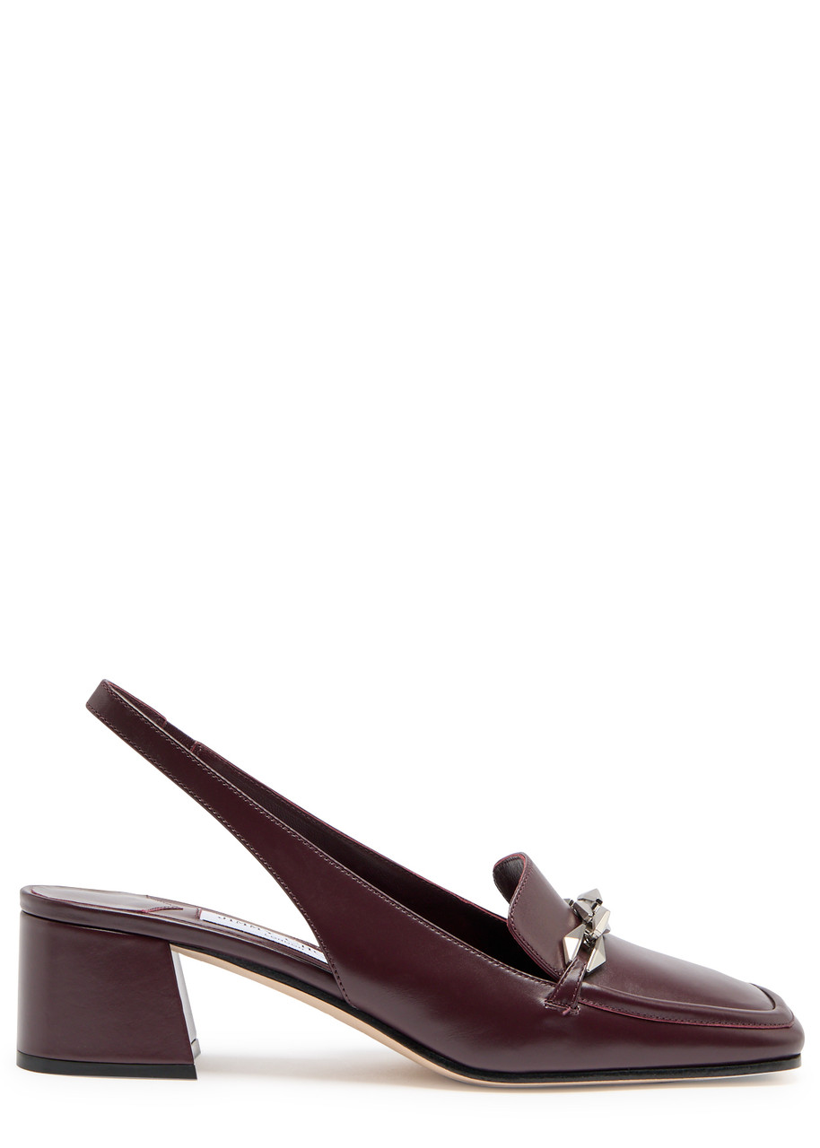 Jimmy Choo Diamond Tilda 45 Leather Slingback Pumps - Burgundy