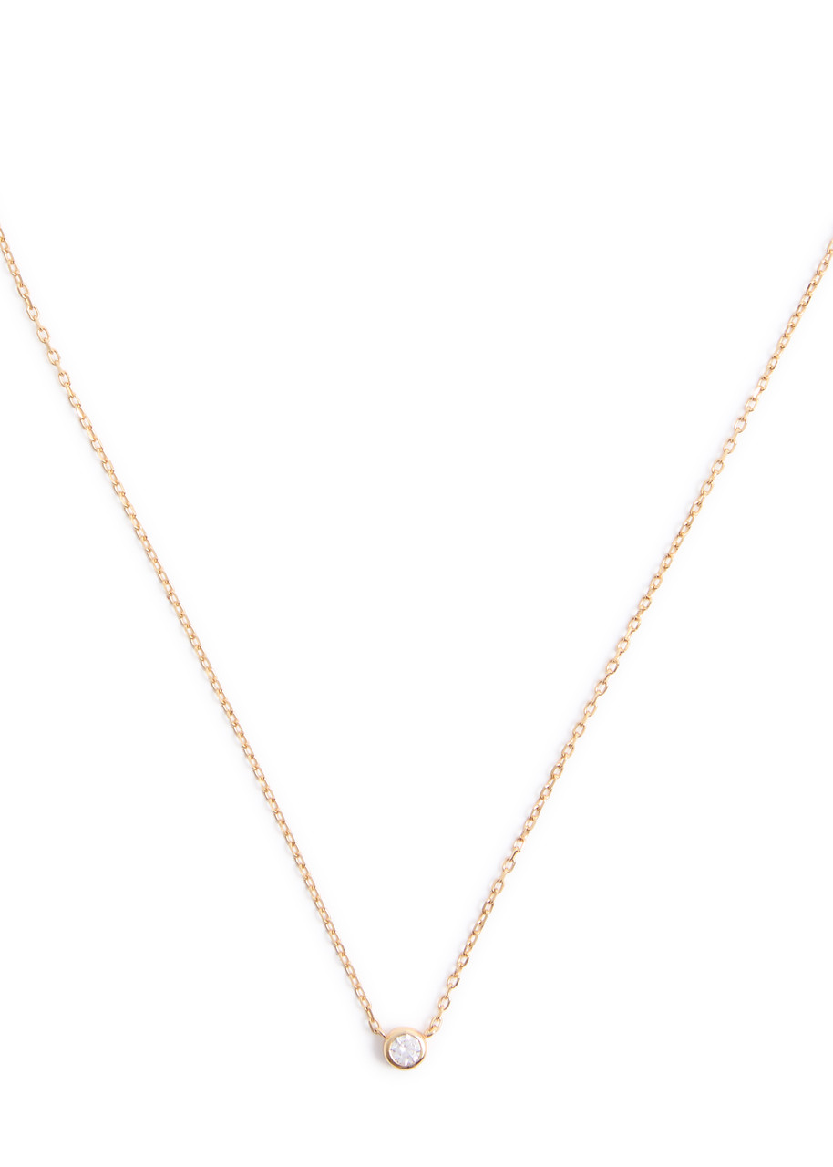 Sandralexandra Essential Crystal Charm 18kt Gold-plated Necklace In Gold