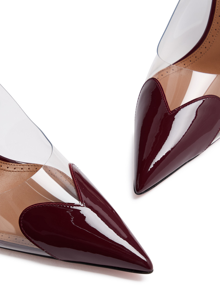  Alaïa Coeur 100 Patent Leather Slingback Pumps - Burgundy 