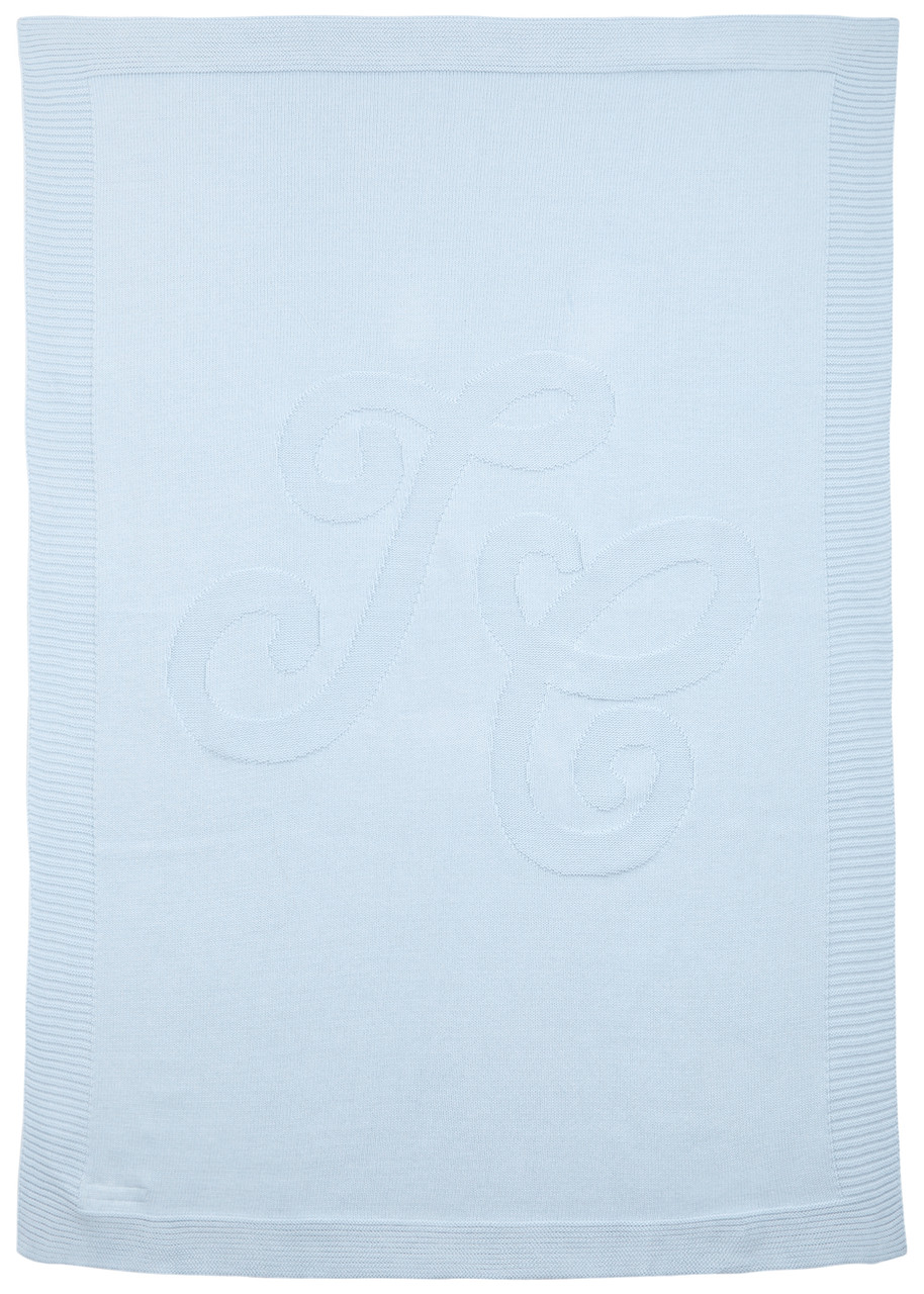 Tartine ET Chocolat Kids Logo Cotton-blend Blanket - Blue Light
