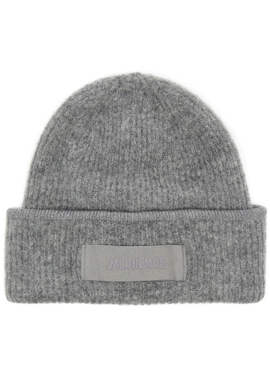 Jacquemus Le Bonnet Gros Grain Wool-blend Beanie In Dark Grey