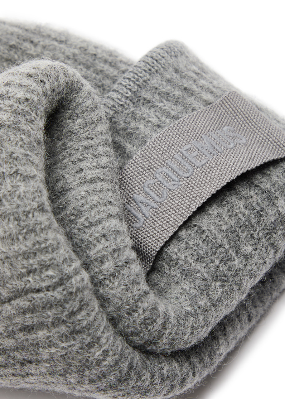 Jacquemus Le Bonnet Gros Grain Wool-blend Beanie In Dark Grey