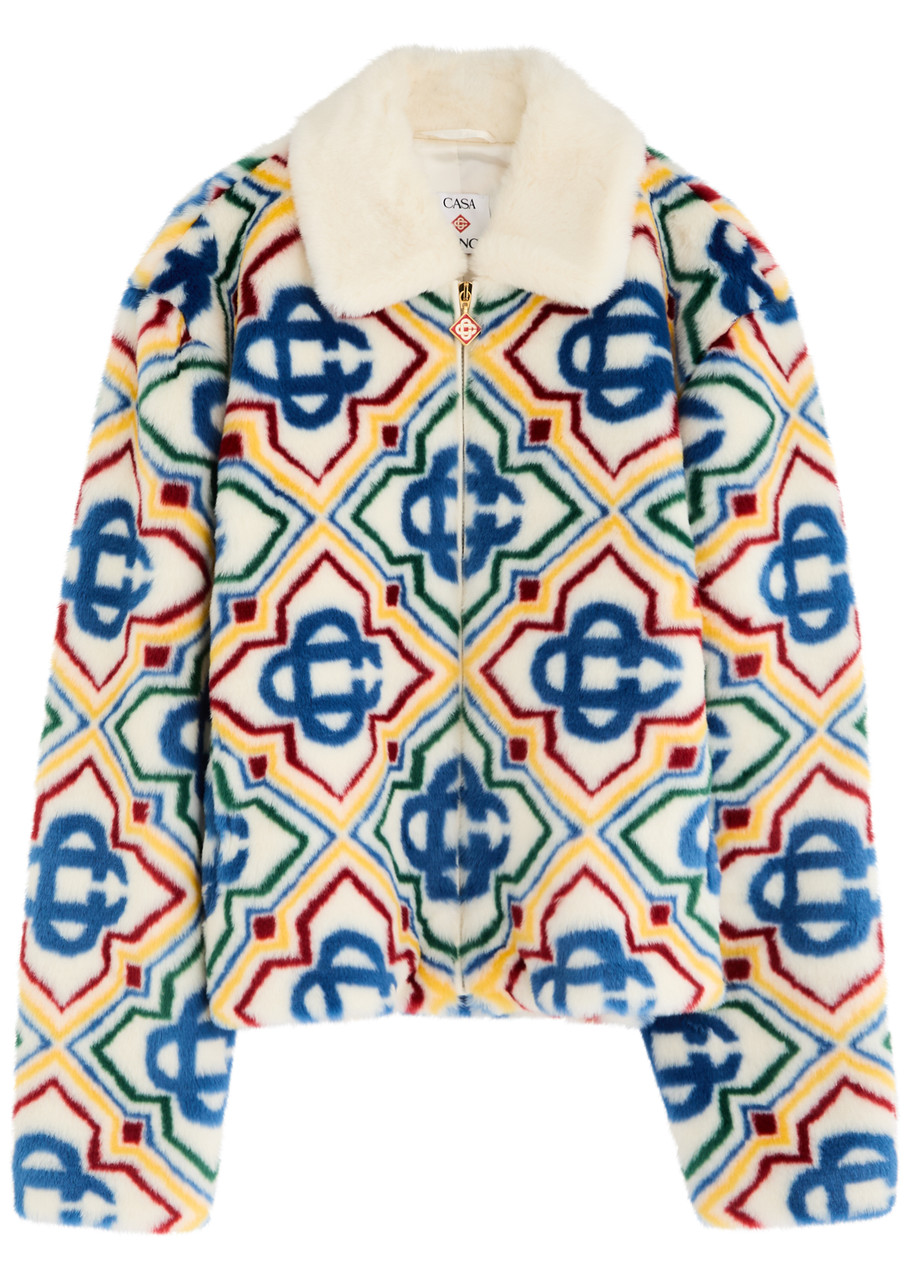 Casablanca Logo-monogrammed Faux fur Jacket - Multicoloured - L