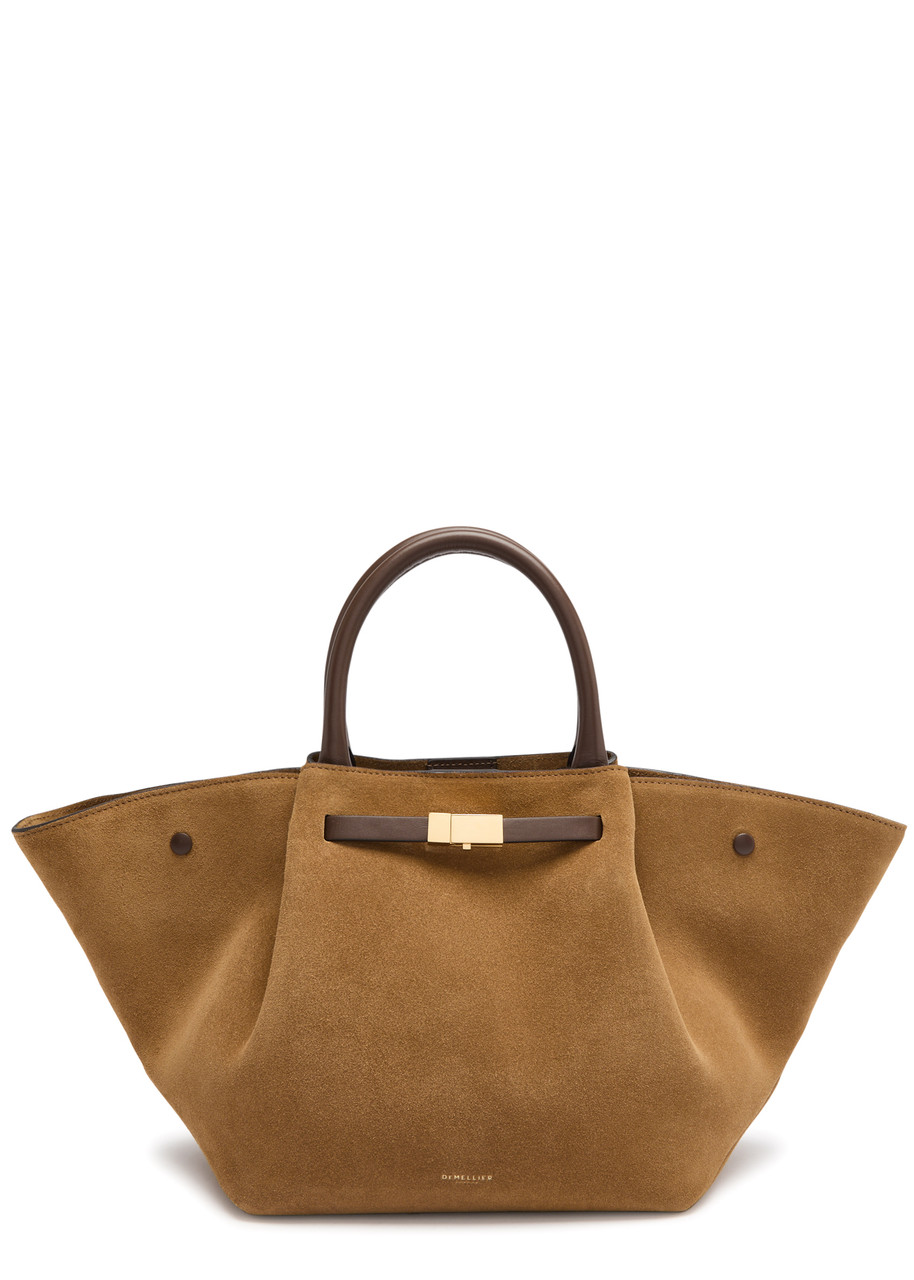 Demellier New York Midi Suede Tote In Caramel