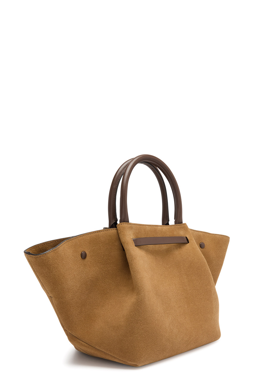Demellier New York Midi Suede Tote In Caramel