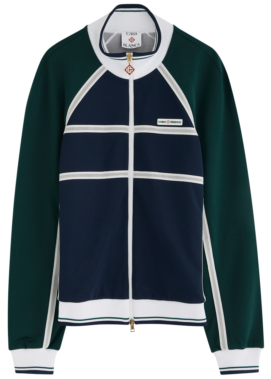 Casablanca Logo Panelled Jersey Track Jacket – Navy – M Casablanca Logo Panelled Jersey Track Jacket – Navy – M