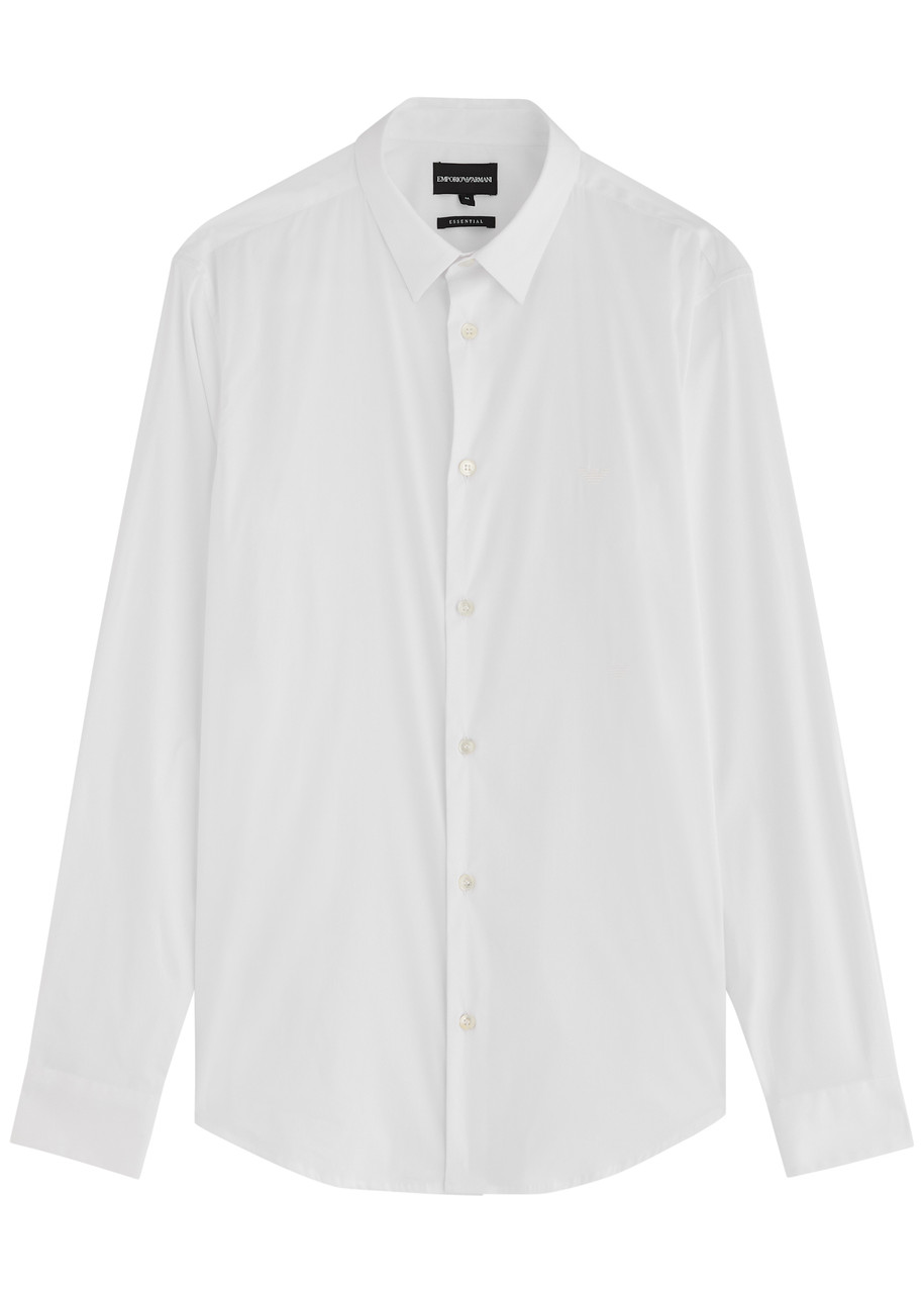 Emporio Armani Long-sleeves Linen Shirt In White