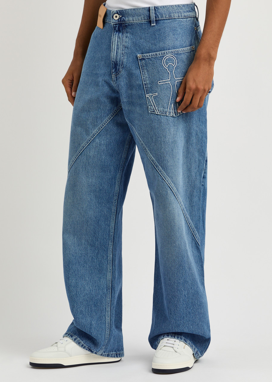 Jw Anderson Twisted Workwear Jeans In Light Blue