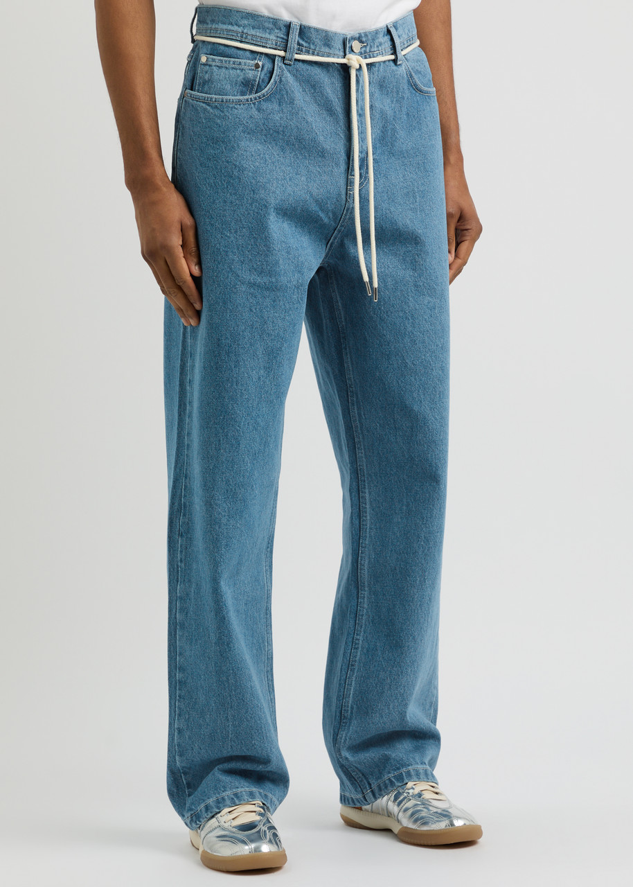  About Blank Belted Straight-leg Jeans - Mid Blu - M 