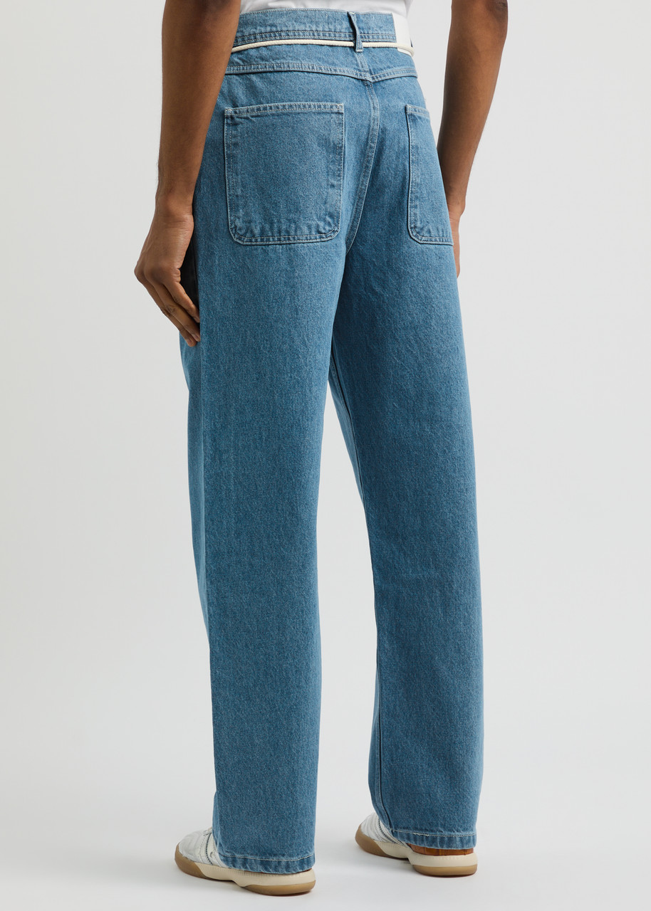  About Blank Belted Straight-leg Jeans - Mid Blu - M 