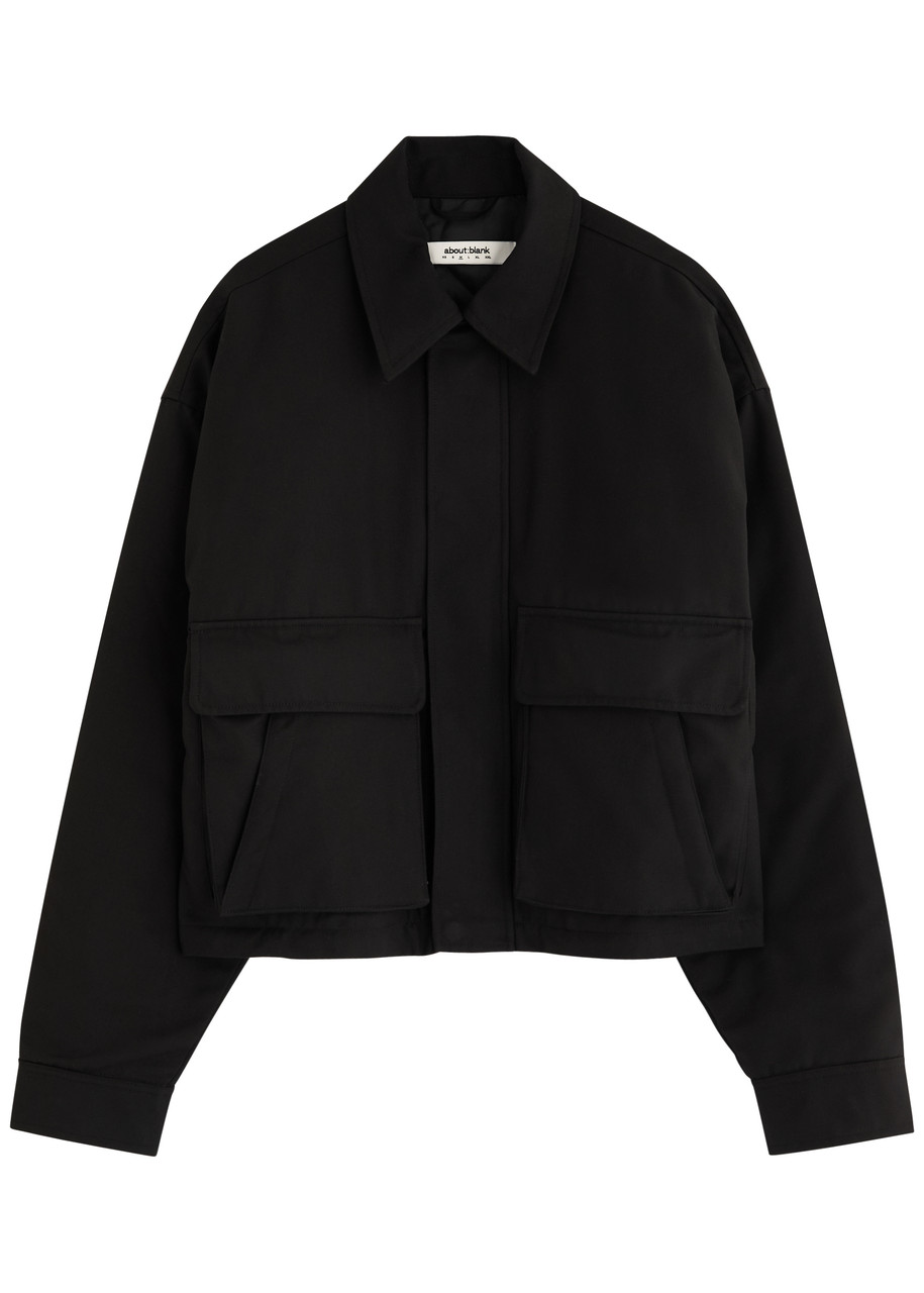 About Blank Padded Cropped Twill Jacket In Black