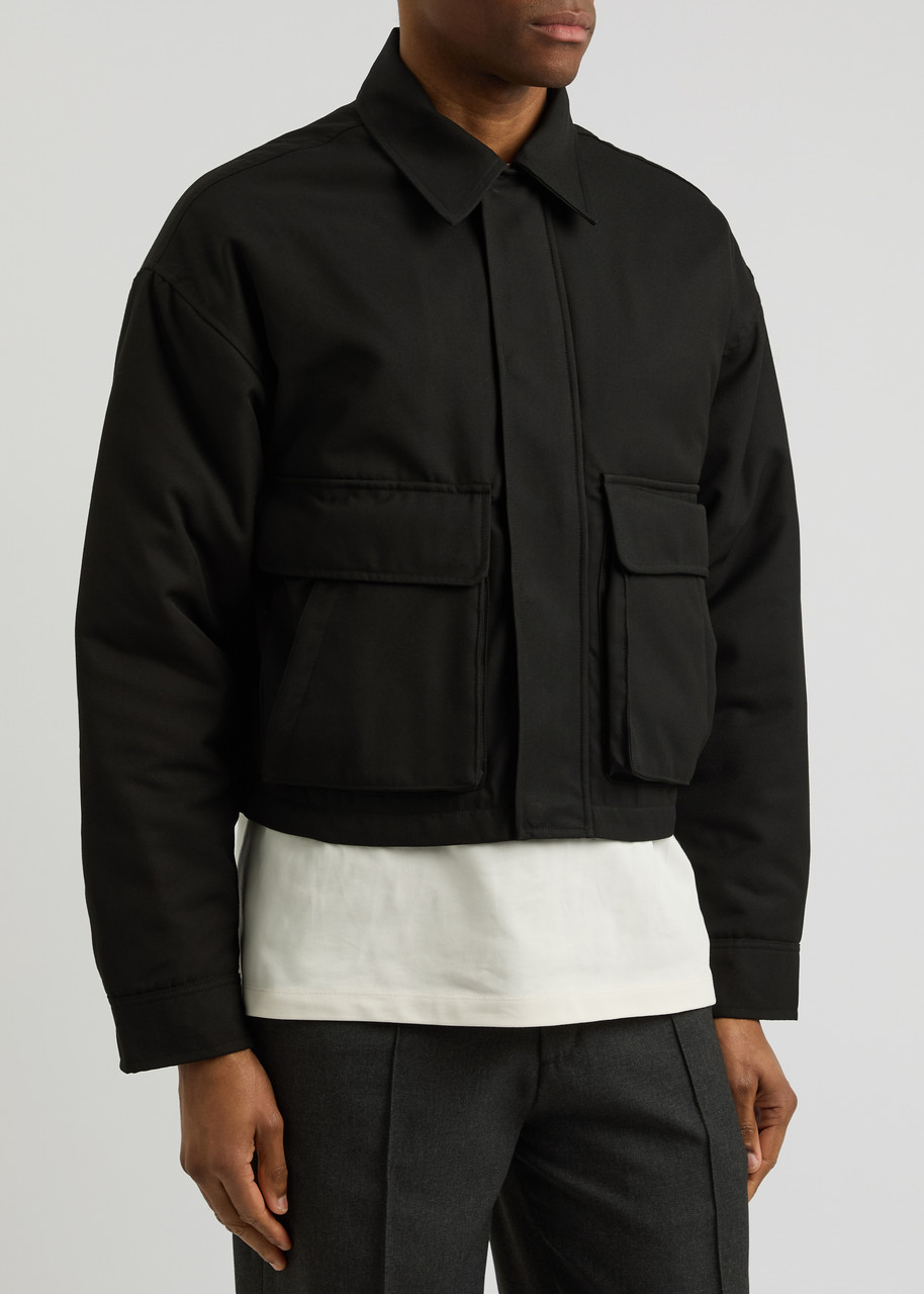 About Blank Padded Cropped Twill Jacket In Black