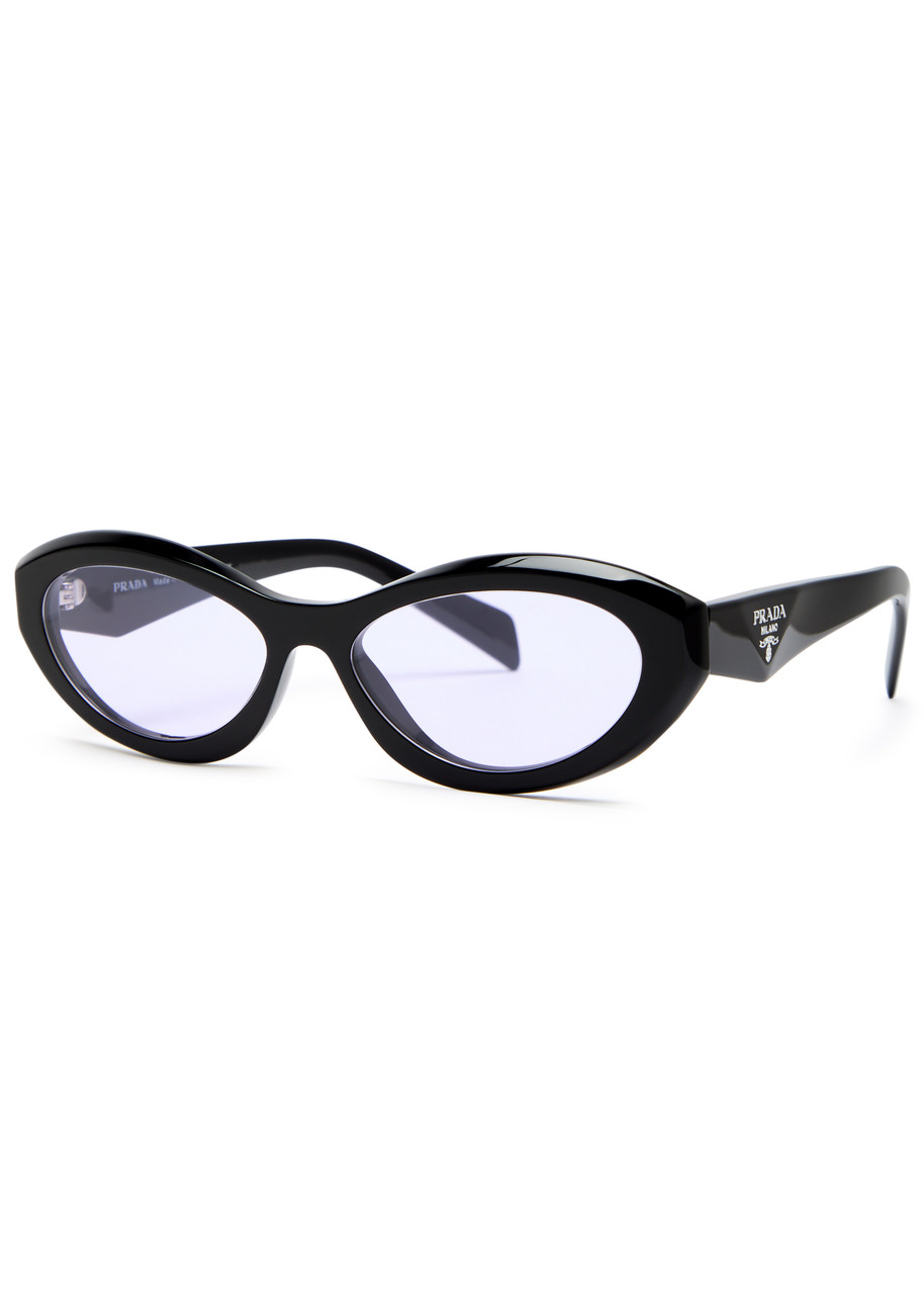 Prada Oval-frame Sunglasses - Black - One Size