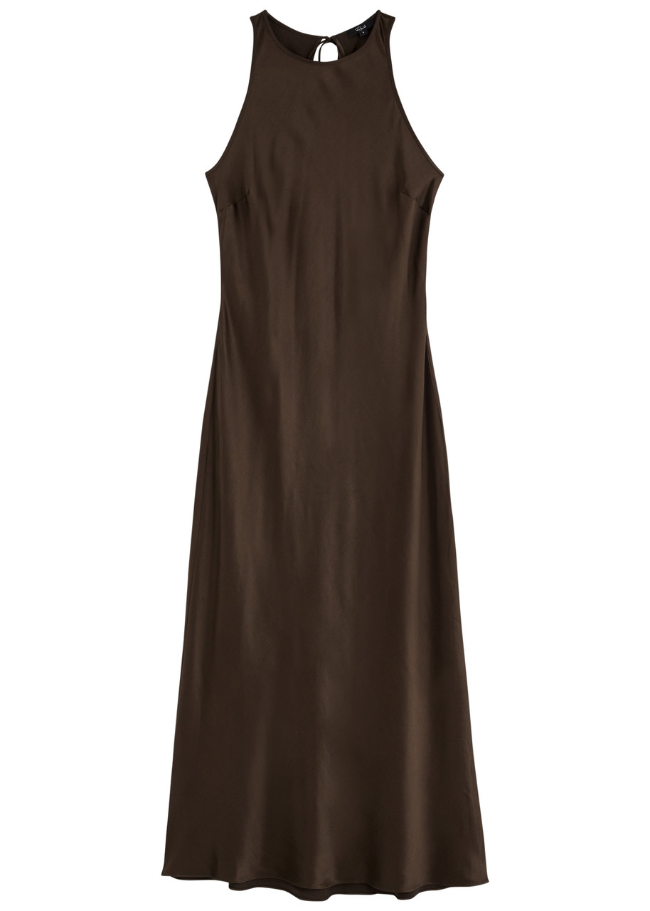 Rails Solene Satin Midi Dress - Dark Green