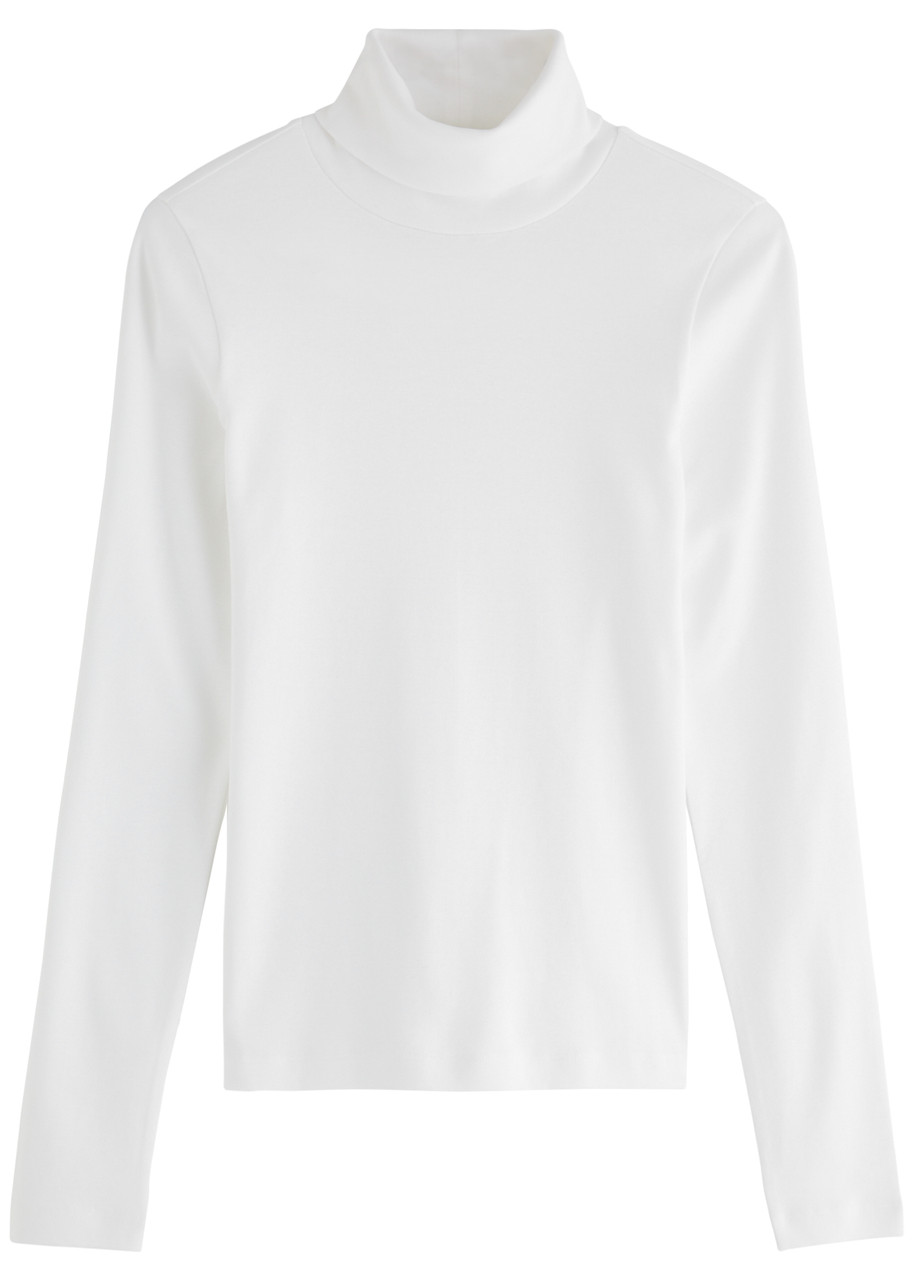 Flore Flore Dinah Turtleneck Cotton Top In White