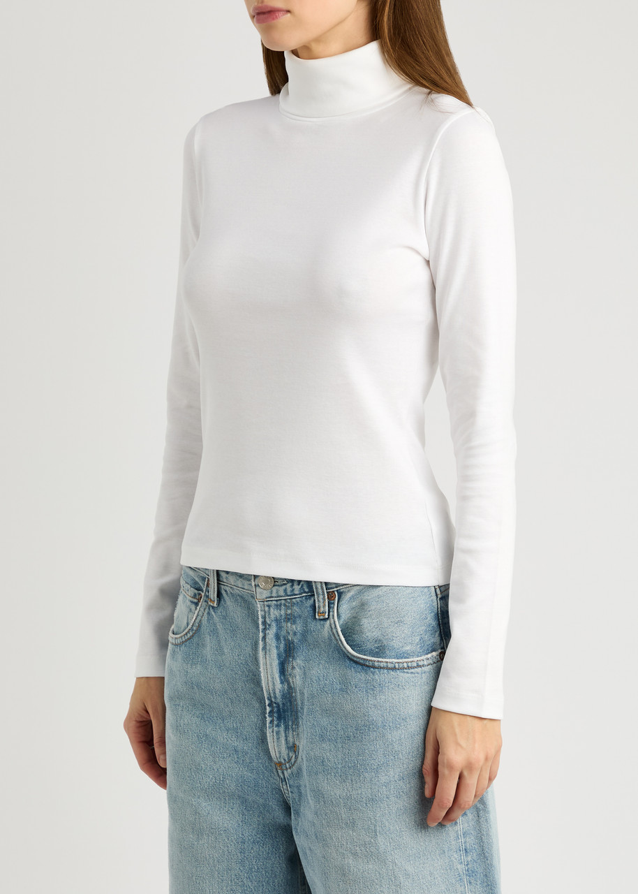 Flore Flore Dinah Turtleneck Cotton Top In White