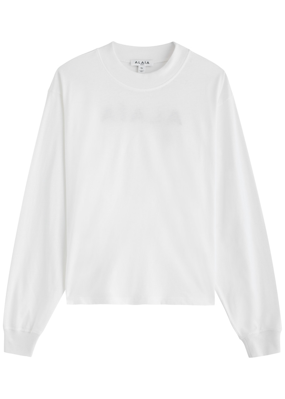 Alaïa Logo-embroidered Cotton top - White - 38 (UK10 / S)