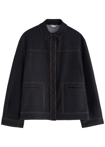 【送料&関税込】Max Mara Lepre Jacket In Dark Denim Lepre women's jacket in stretch cotton blend 2516911017600