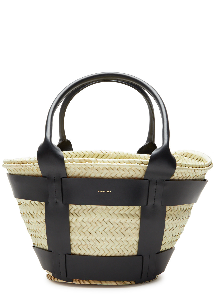 Demellier The Santorini Straw Basket bag - Black - One Size