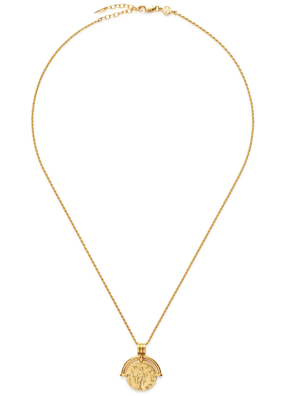 Missoma X Lucy Williams Roman Arc Coin 18kt Gold Vermeil Necklace In Gold