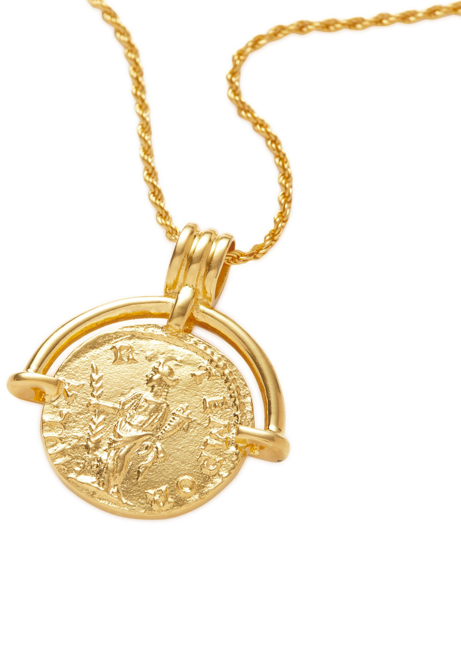 Missoma X Lucy Williams Roman Arc Coin 18kt Gold Vermeil Necklace In Gold