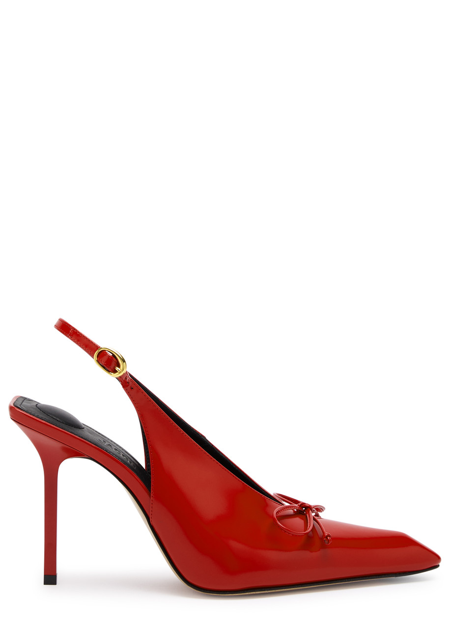 Jacquemus Les Slingbacks Cubisto Leather Slingback Pumps In Red