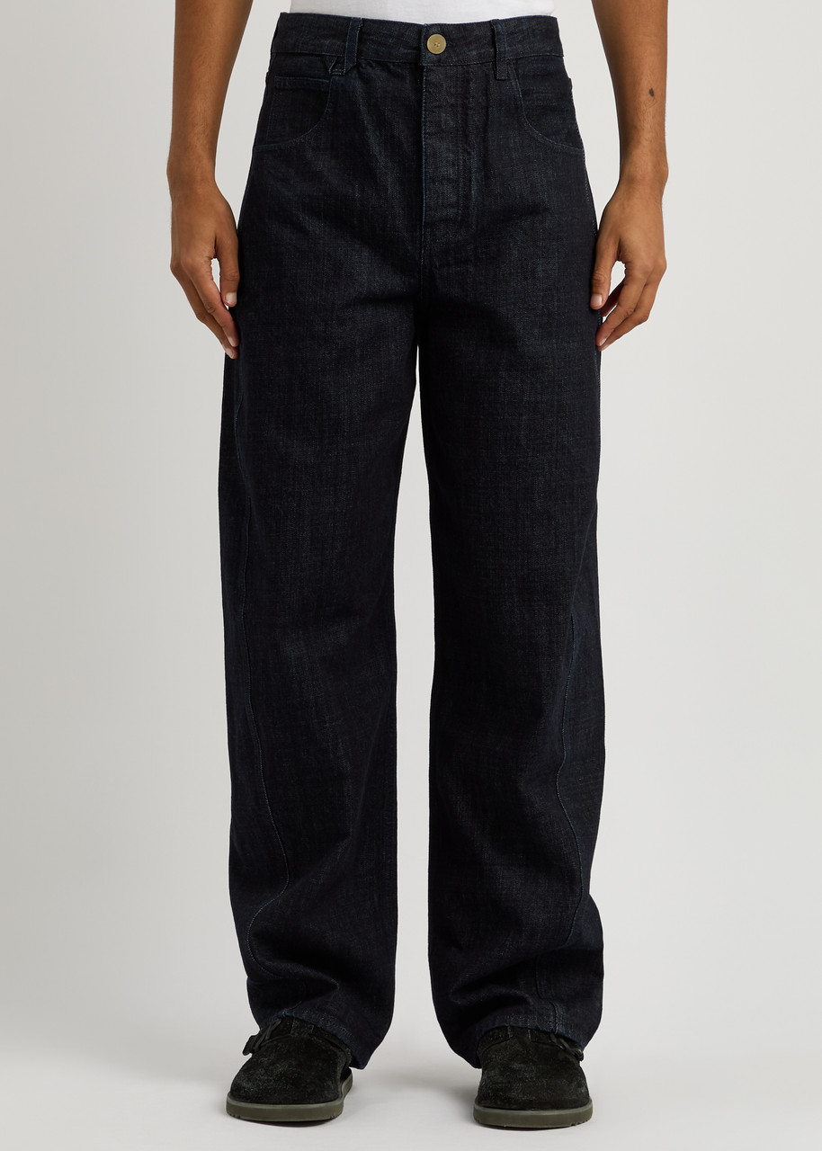 Jacquemus Le De Nîmes Mirada Barrel-leg Jeans In Navy