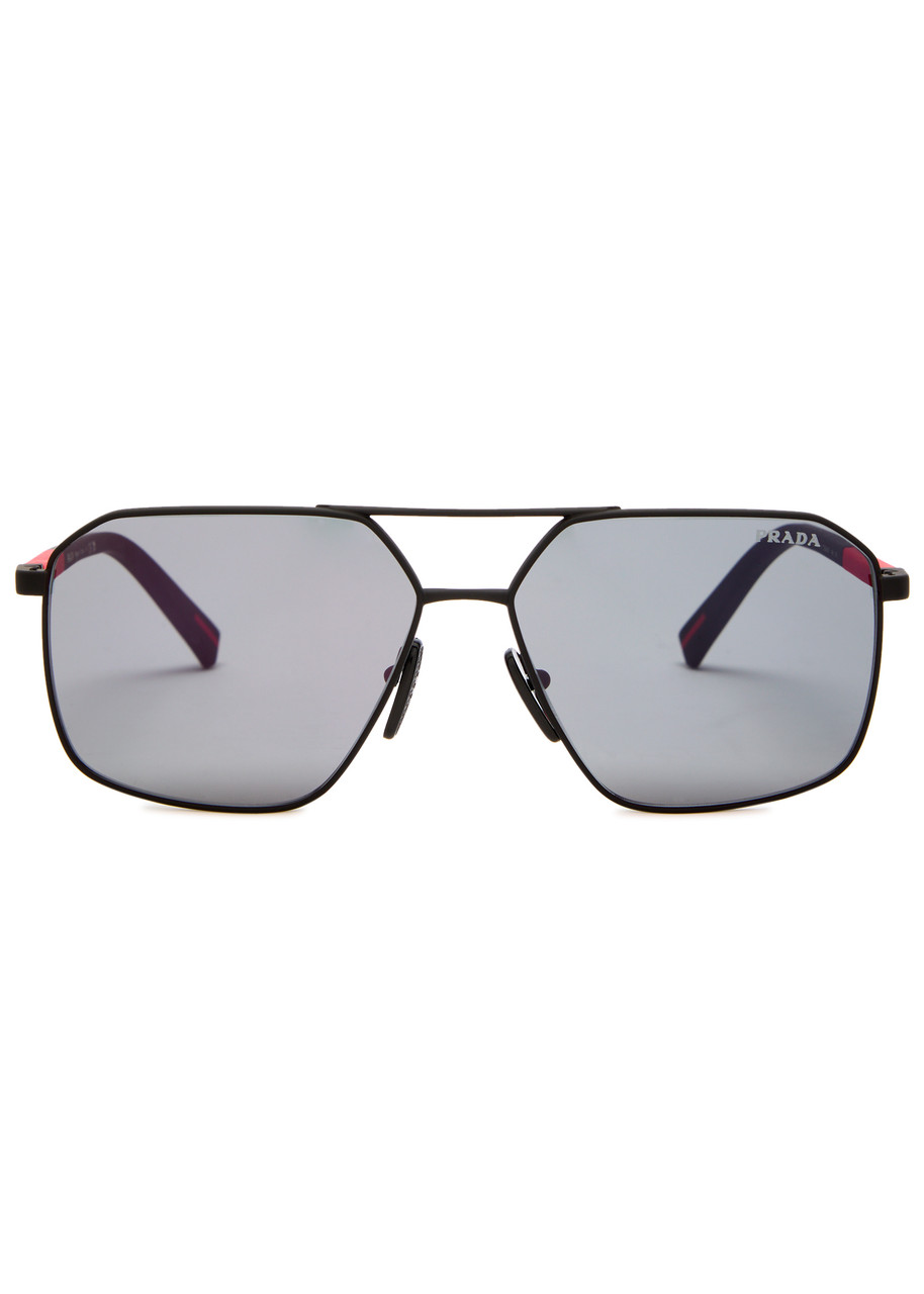  Prada Linea Rossa Aviator-style Sunglasses - Black - One Size 