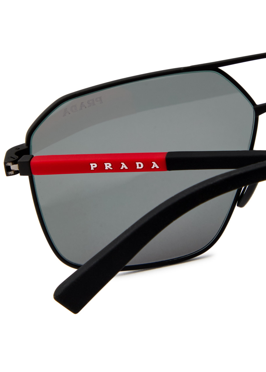  Prada Linea Rossa Aviator-style Sunglasses - Black - One Size 