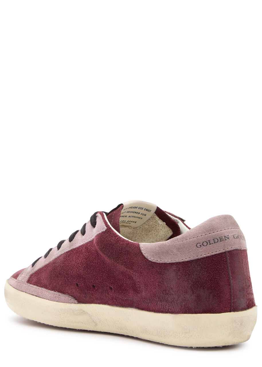 Golden Goose Super-star Classic With List Suede In Burgundy