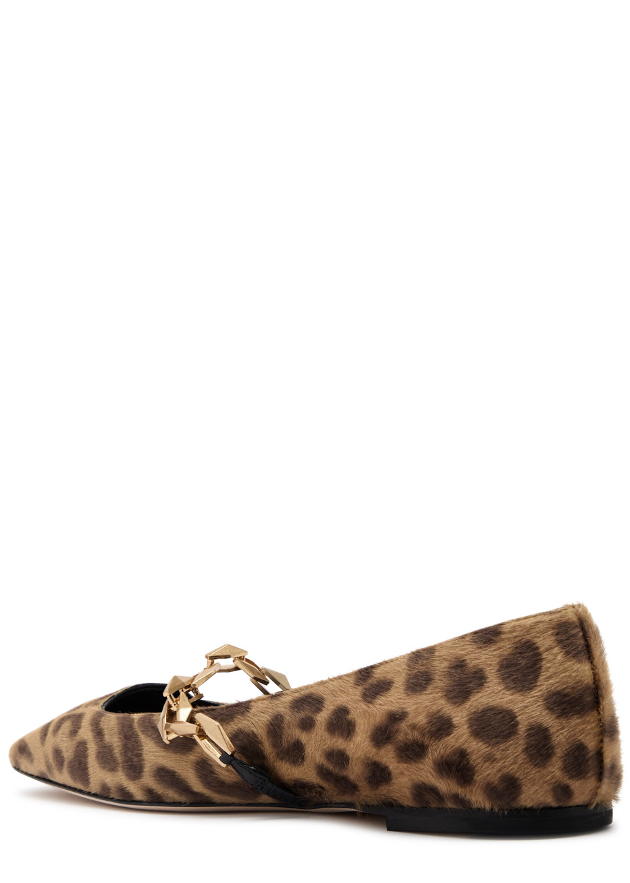 Jimmy Choo Diamond Tilda Leopard-print Calf-hair Flats In Leopard