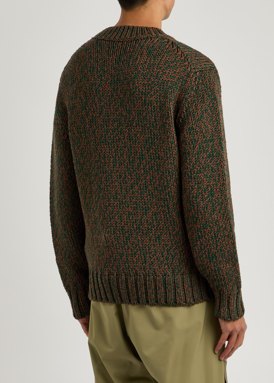  Moncler Logo-appliquéd Wool Jumper - Brown - S 