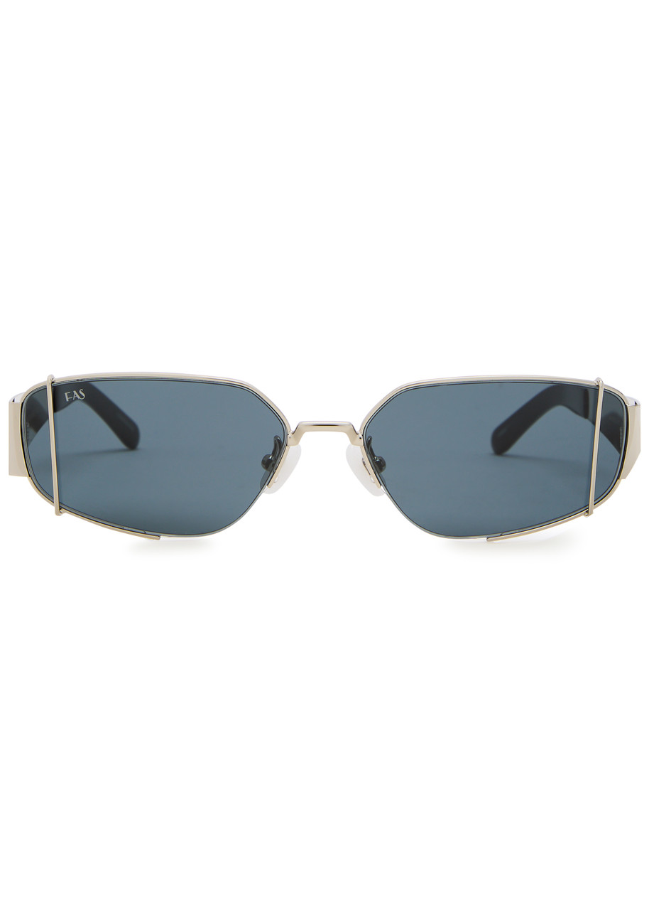 For Art's Sake Talia Rectangle-frame Sunglasses In Silver