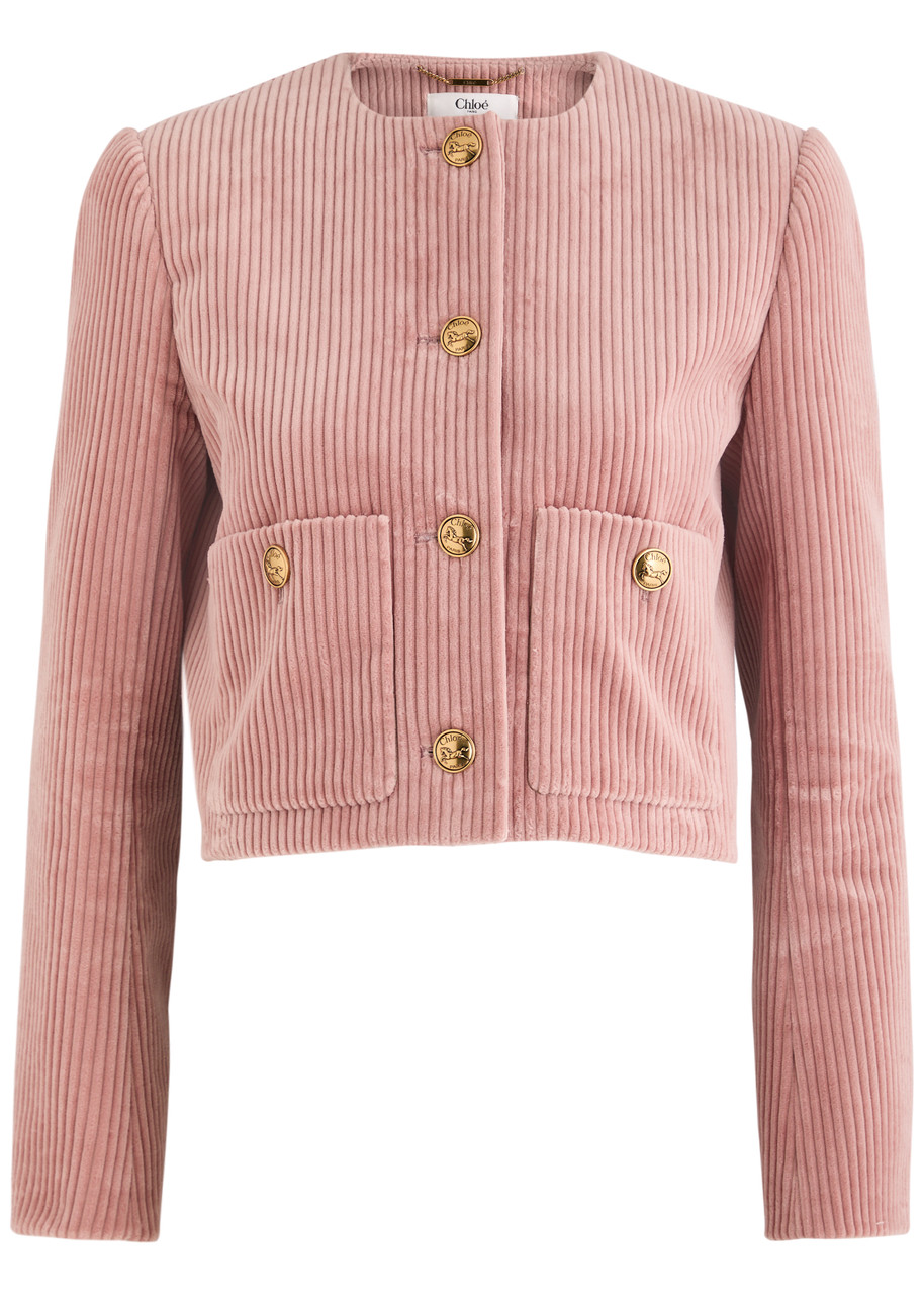 Chloé Cropped Corduroy Jacket Jackets Rose In Pink