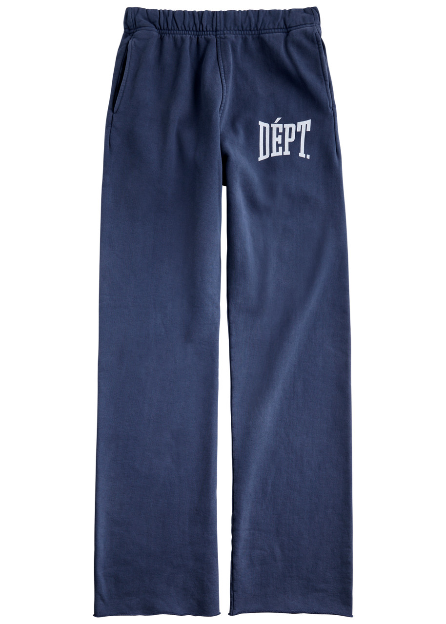 Shop Gallery Dept. Logo-print Cotton Sweatpants In Navy