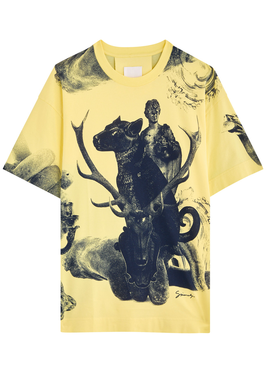 Givenchy T-shirt In Cotton With Hubert Objects Print In Yellow