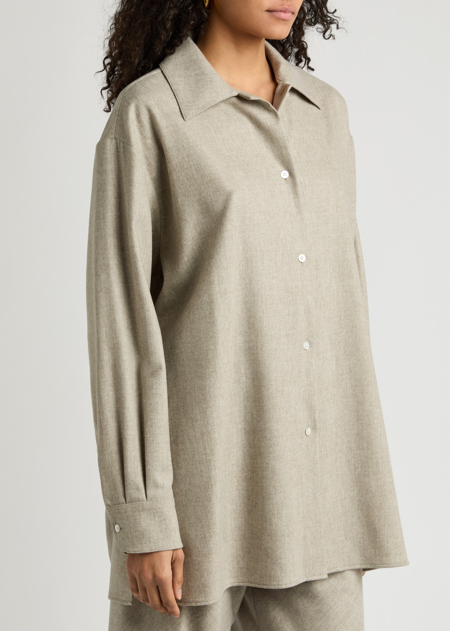 The Row Komako Wool-blend Shirt In Natural