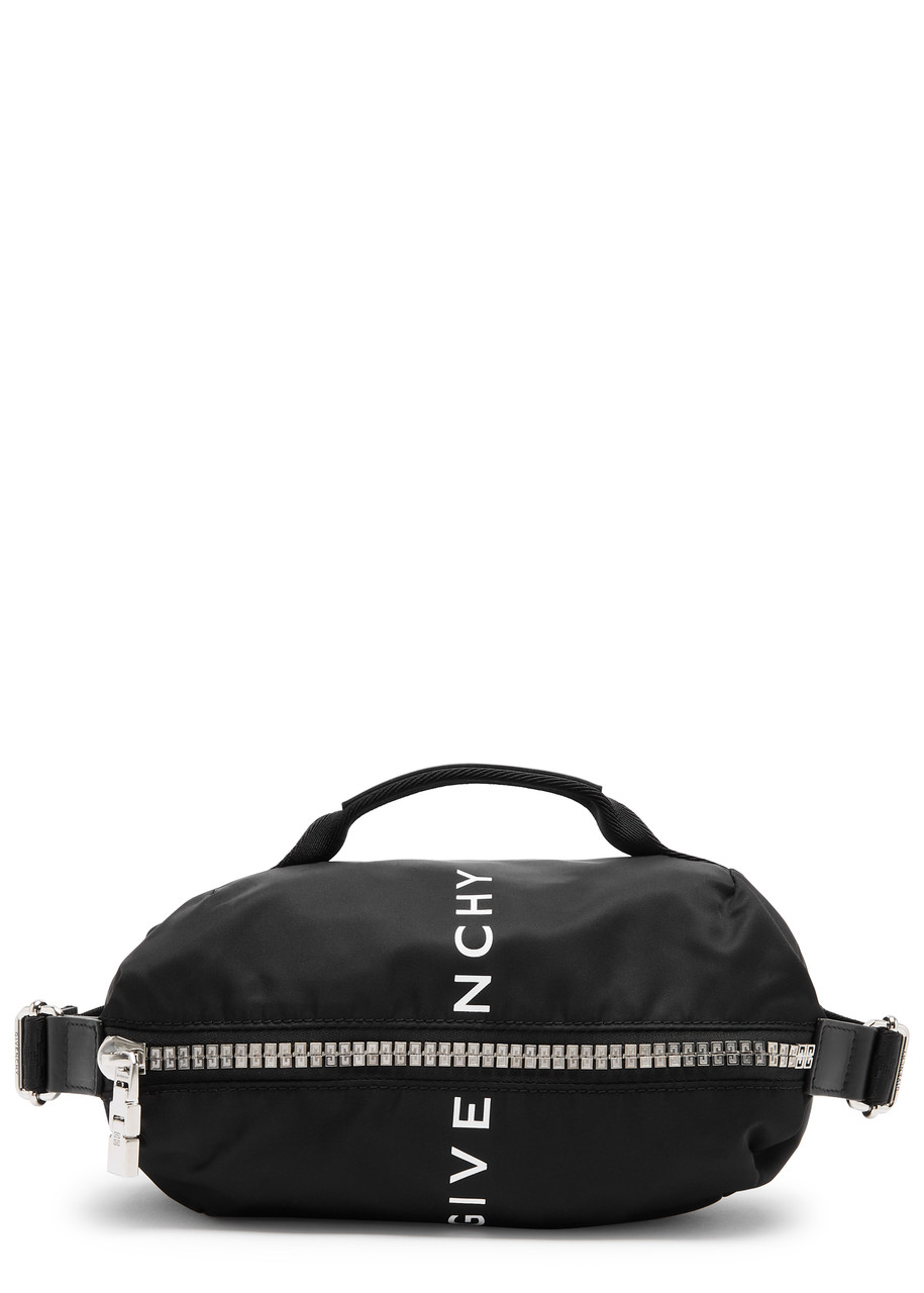 Givenchy G-zip Logo-print Nylon Belt Bag In Black