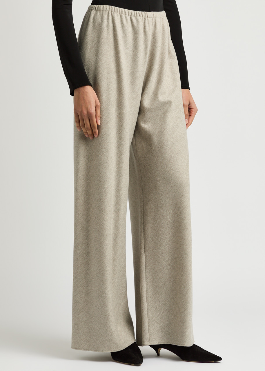 The Row Wool And Cashmere Blended Gala Trousers In Natural