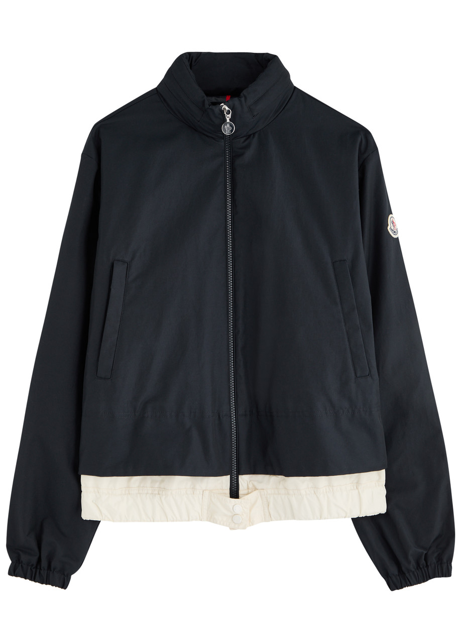 Moncler Janze Hooded Cotton-blend Jacket In Navy
