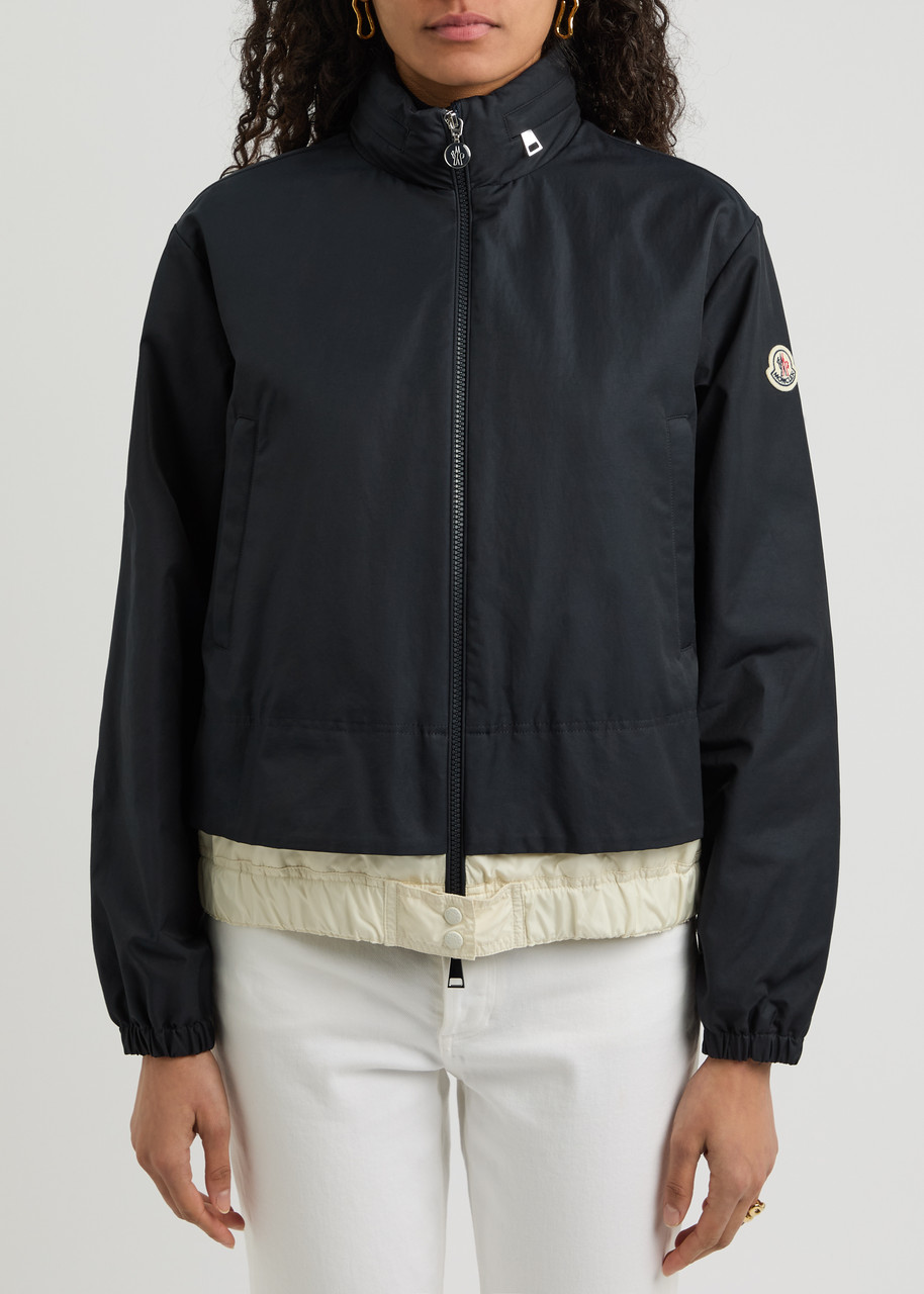 Moncler Janze Hooded Cotton-blend Jacket In Navy