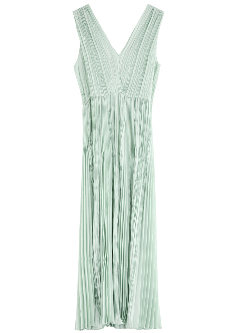 Forte_forte Plissé Woven Midi Dress - Light Green