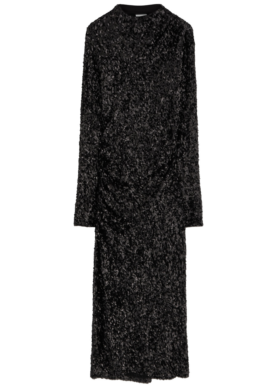 Day Birger Et Mikkelsen Clover Sequin-embellished Tulle Midi Dress In Black