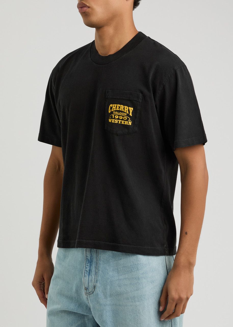 Cherry Los Angeles Logo Printed Cotton T-shirt In Black