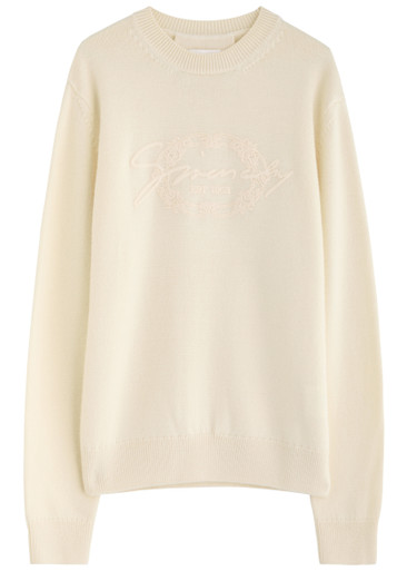 GIVENCHY Logo-embroidered wool jumper | Harvey Nichols
